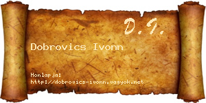 Dobrovics Ivonn névjegykártya